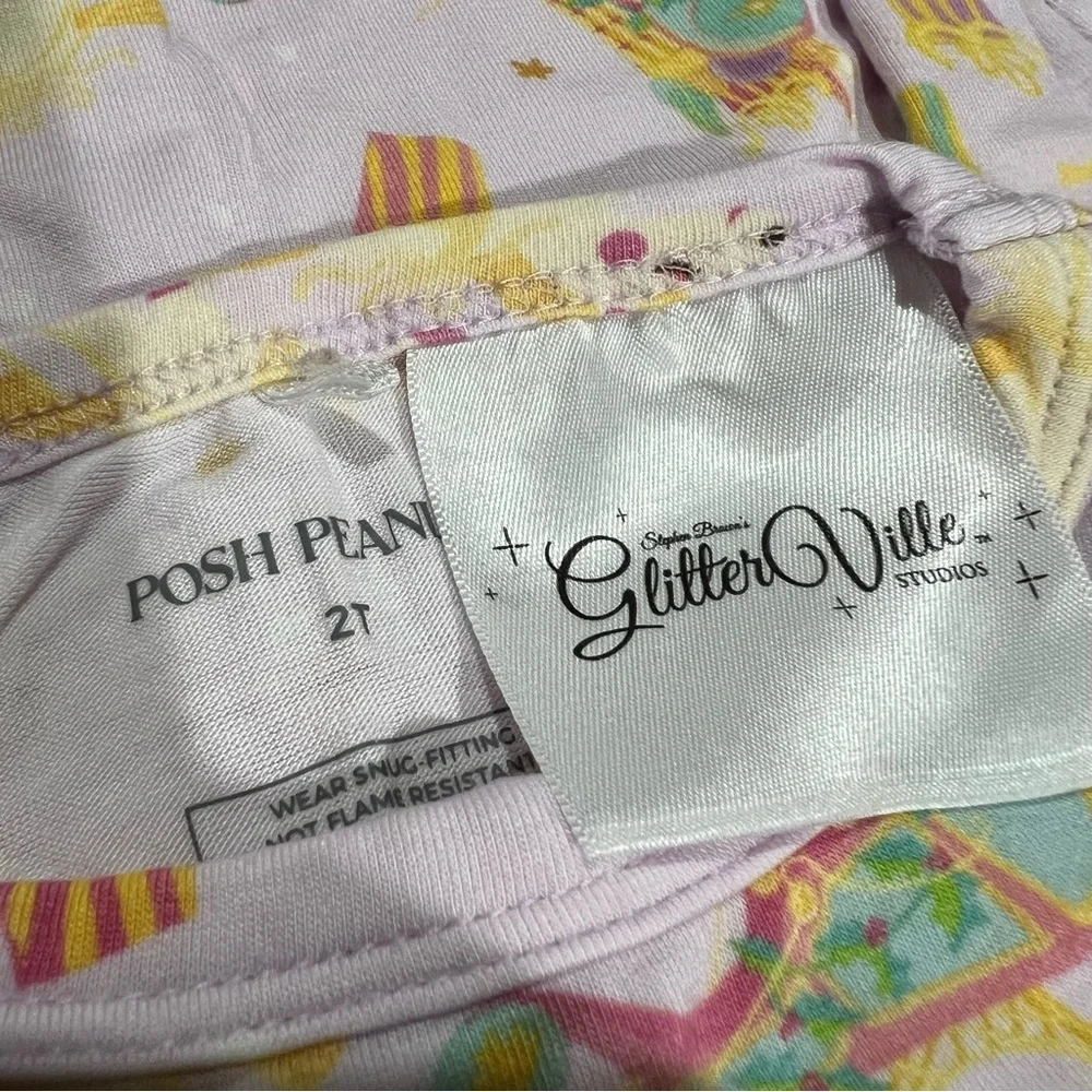 Posh Peanut Glitter Ville Unicorn Pajama Set Size 2T